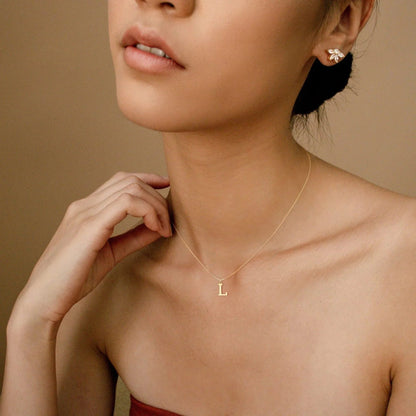 [ElanLuxe]Therese Letter Initial Gold Necklace