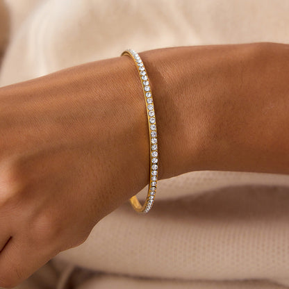 [ElanLuxe]Kalista Diamond Gold Bangle