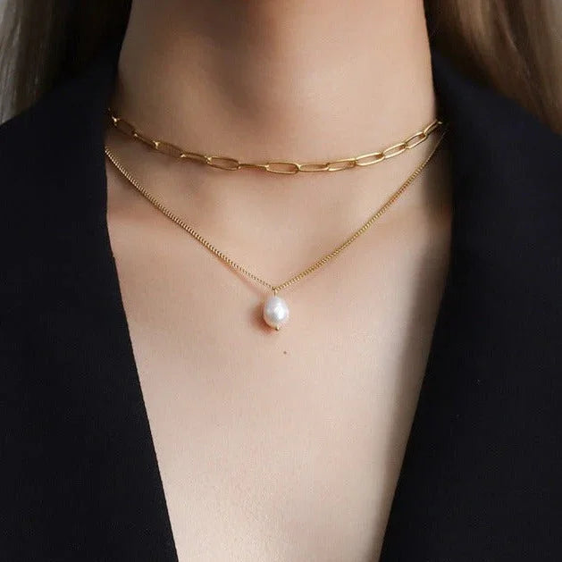 [ElanLuxe]Undine Freshwater Pearl Necklace