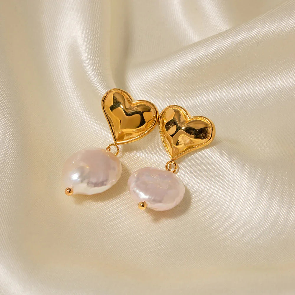 [ElanLuxe]Blanche Freshwater Pearl Earrings