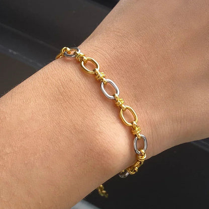 [ElanLuxe]Addison Two Tone Gold Bracelet