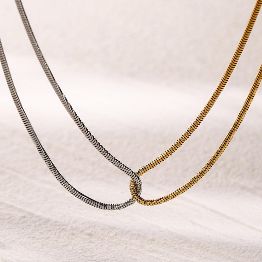[ElanLuxe]Talia Two Tone Necklace
