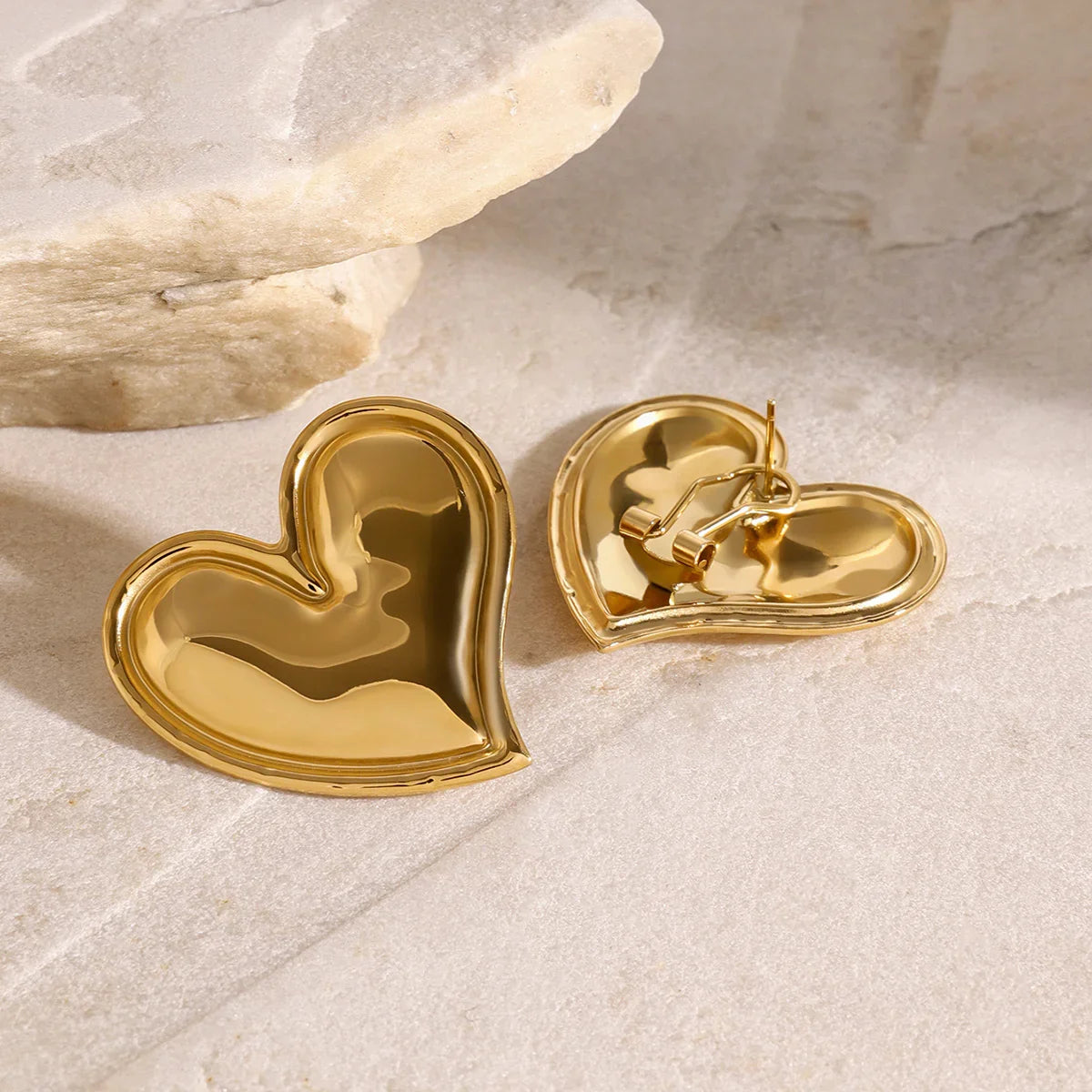 [ElanLuxe]Liora Gold Heart Earrings