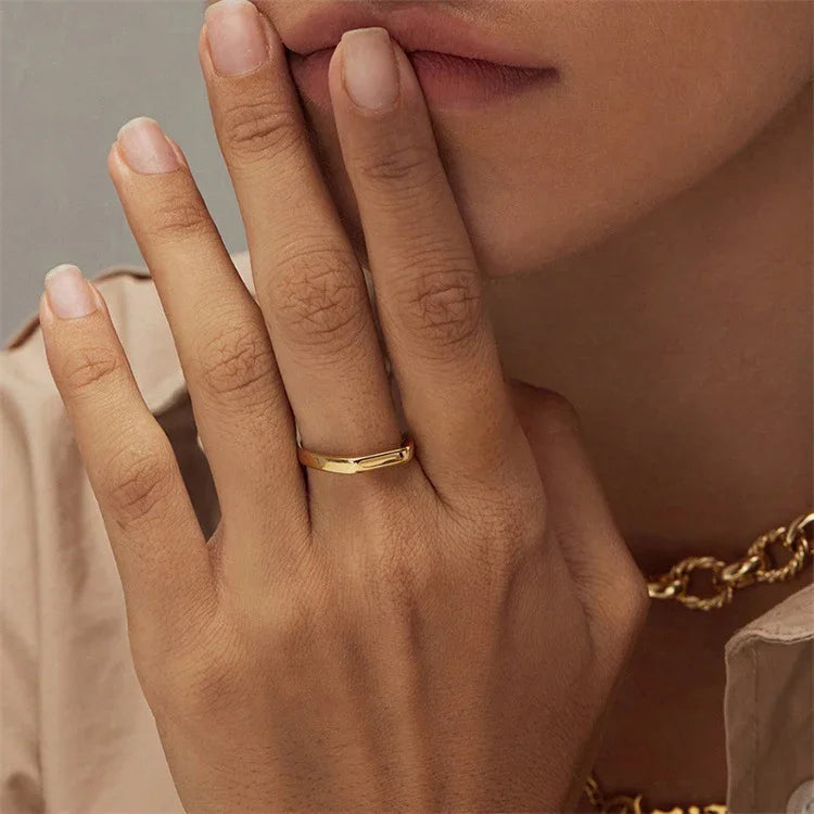 [ElanLuxe]Sasha Geometric Gold Ring