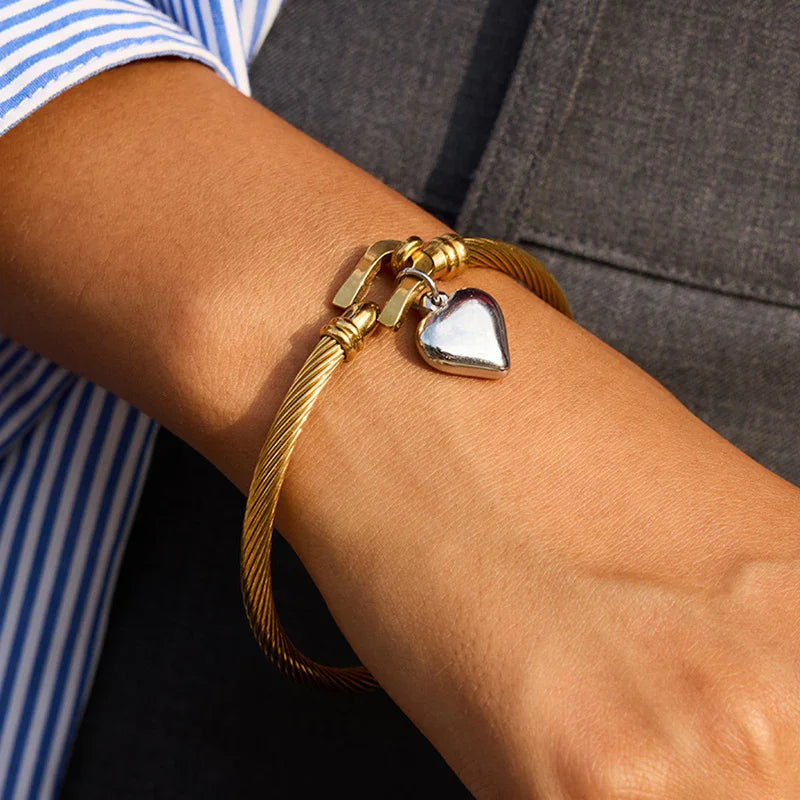 [ElanLuxe]Solenne Twisted Band Gold Bracelet