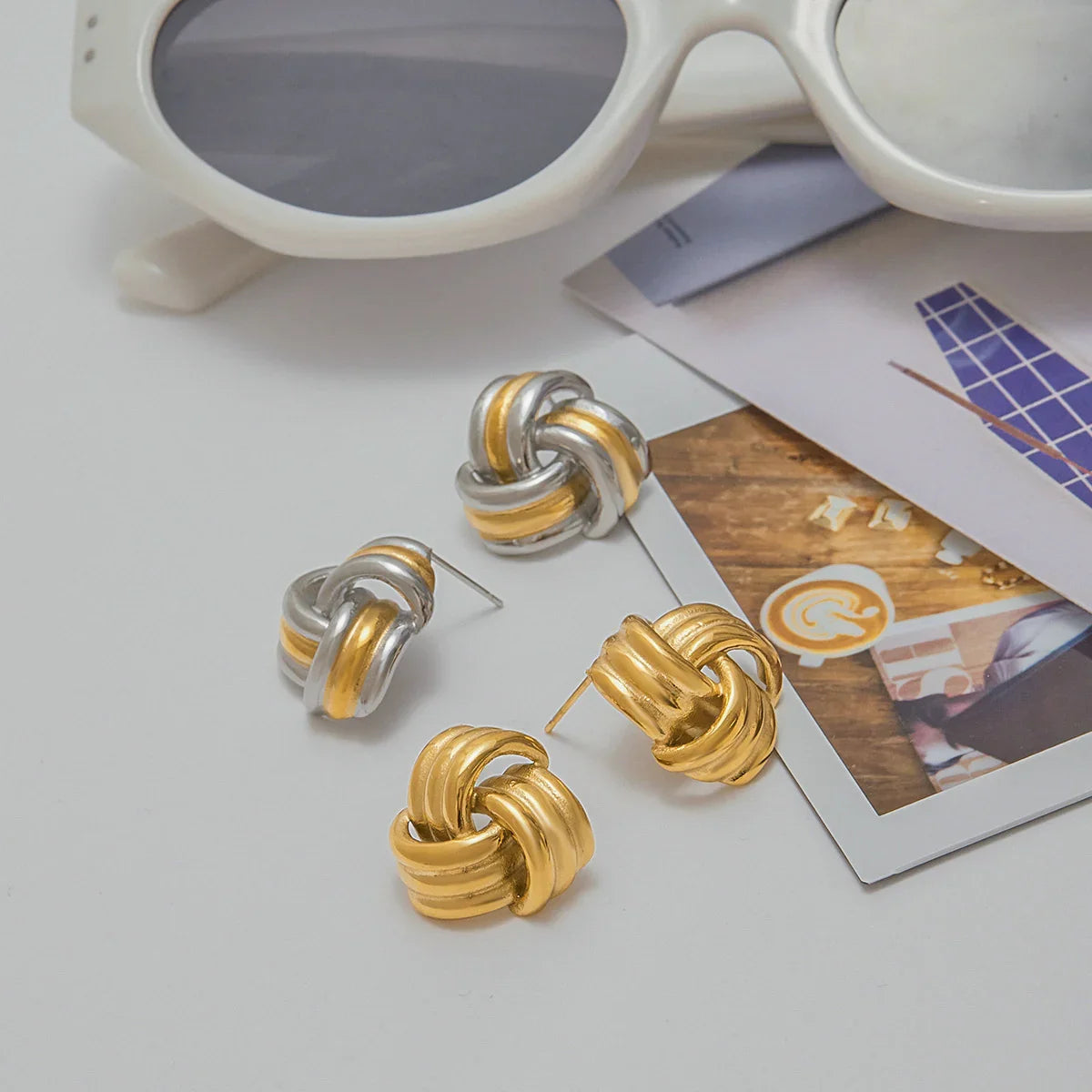 [ElanLuxe]Avielle Chunky Gold Knot Earrings
