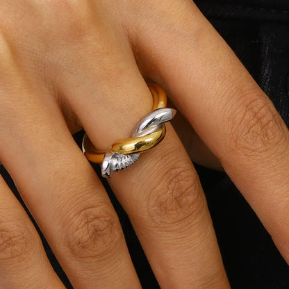[ElanLuxe]Trinity Twisted Nail Ring