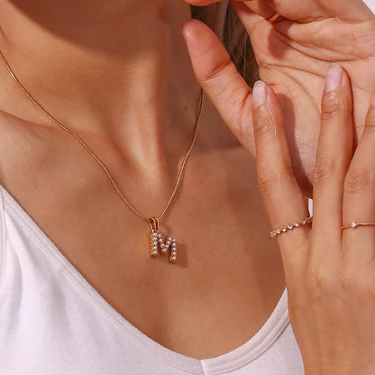 [ElanLuxe]Augustine Initial Letter Pearl Necklace