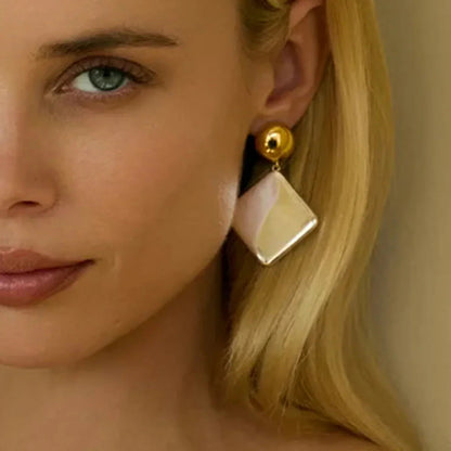 [ElanLuxe]Kelly Geometric Drop Earrings