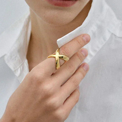 [ElanLuxe]Carolyn Gold Cross Ring