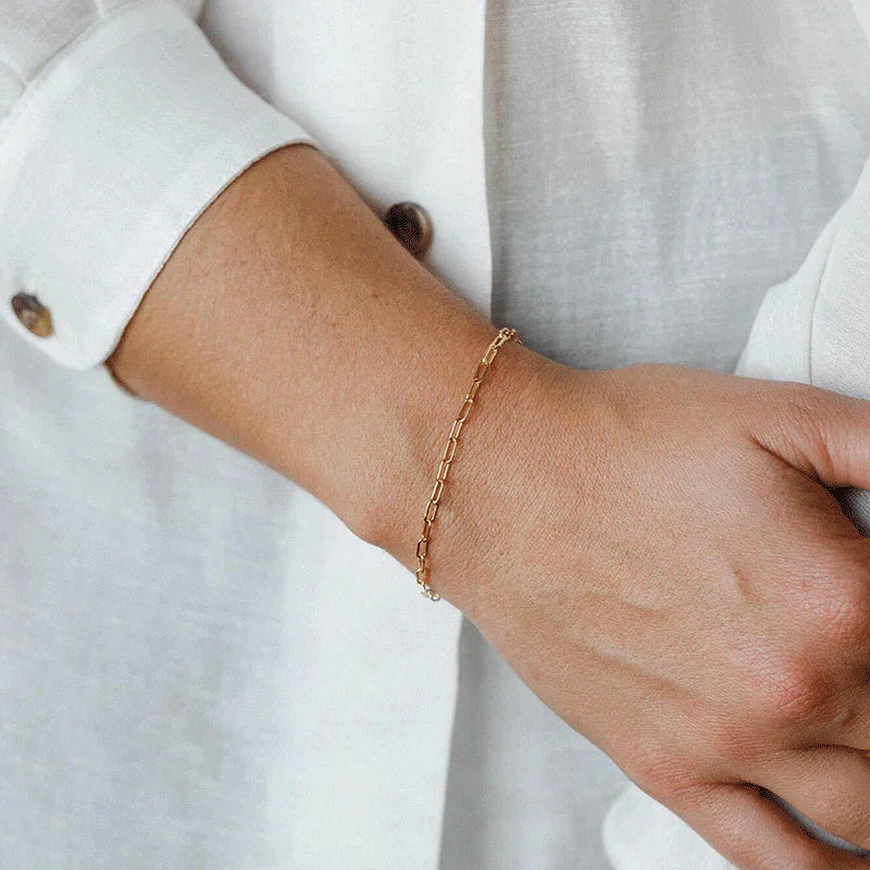 [ElanLuxe]Maybelle Gold Paperclip Chain Bracelet