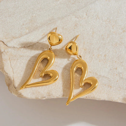 [ElanLuxe]Venus Gold Heart Earrings