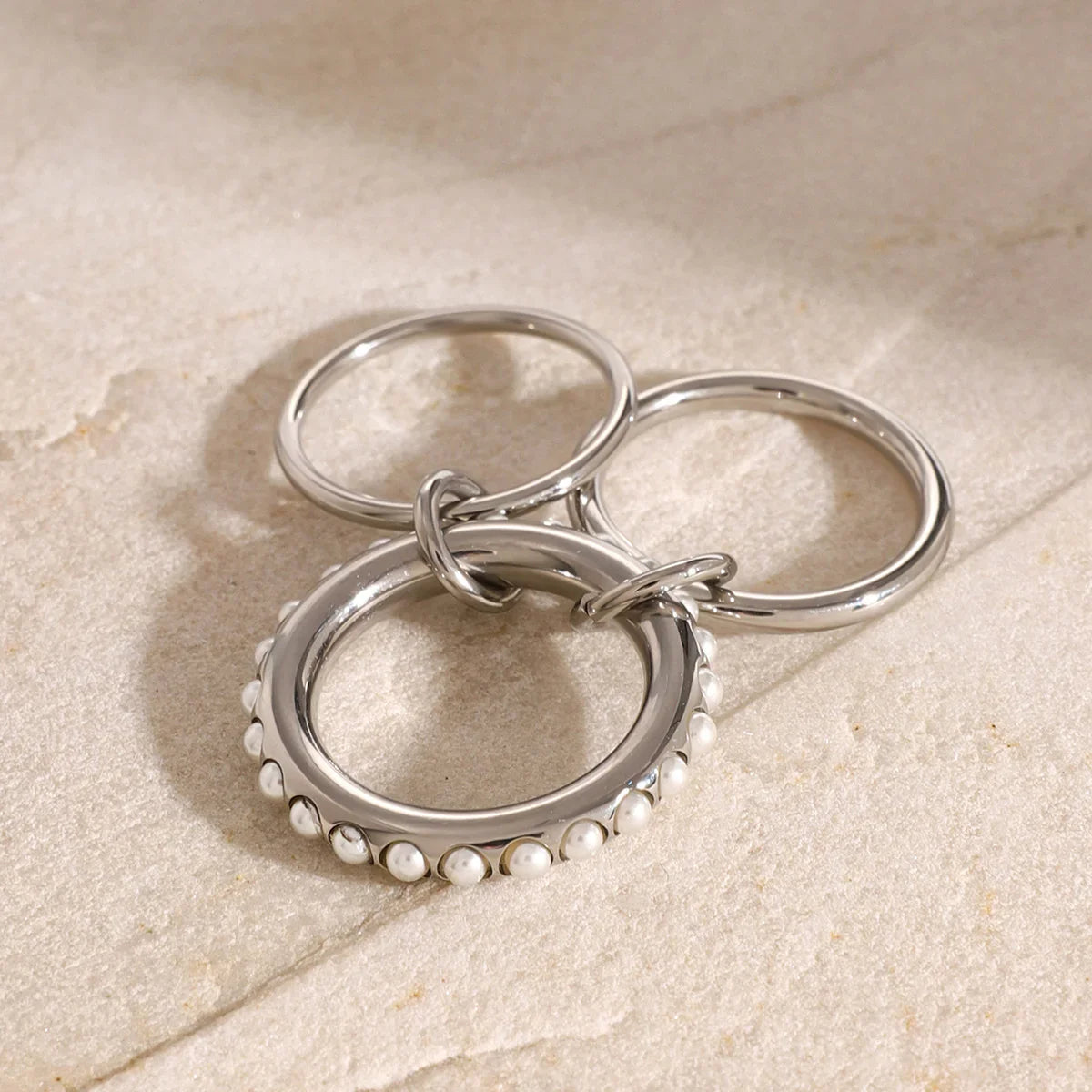 [ElanLuxe]Mikayla Stacked Freshwater Pearl Ring