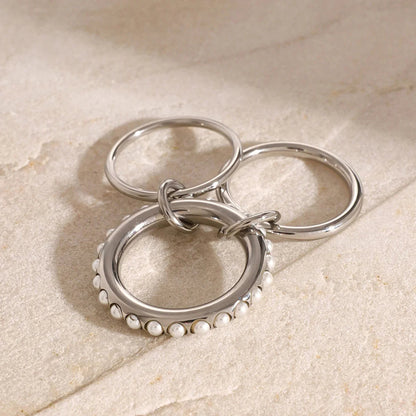 [ElanLuxe]Mikayla Stacked Freshwater Pearl Ring