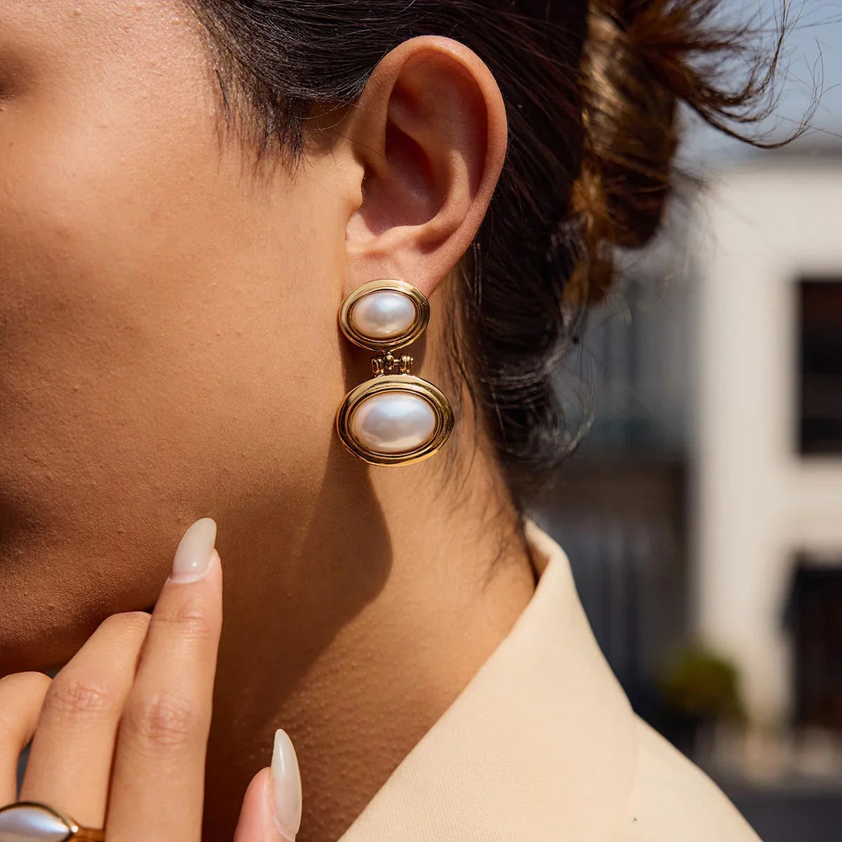 [ElanLuxe]Winnie Freshwater Pearl Earrings
