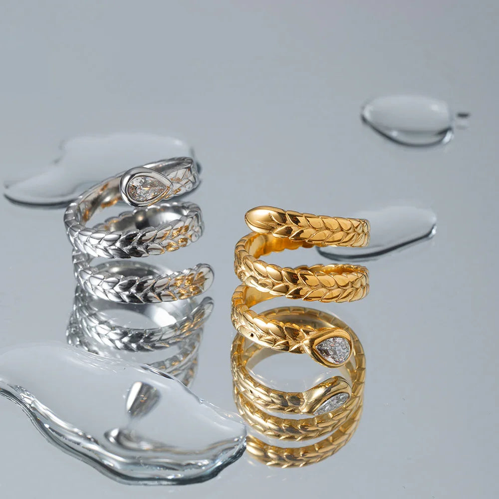 [ElanLuxe]Davina Gold Serpent Ring