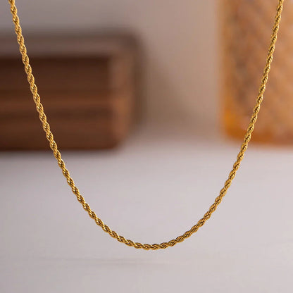 [ElanLuxe]Calle Rope Chain Gold Necklace