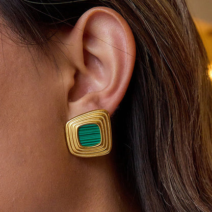 [ElanLuxe]Sylvie Geometric Gold Earrings