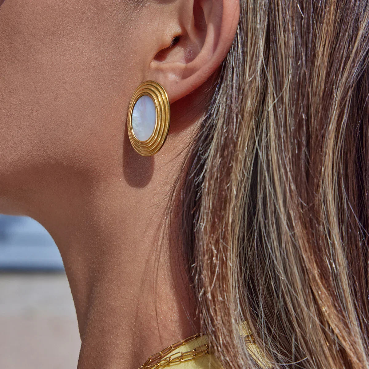 [ElanLuxe]Ruthie Gold Enamel Earrings
