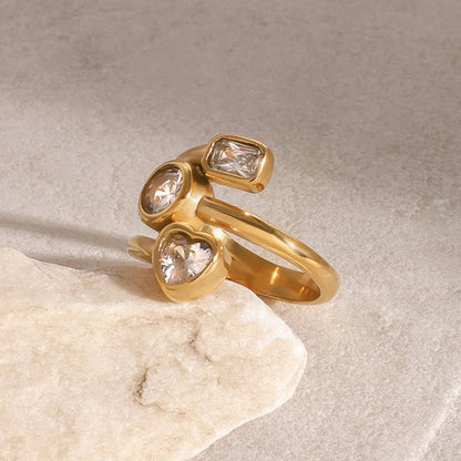 [ElanLuxe]Amelina Layered Diamond Ring