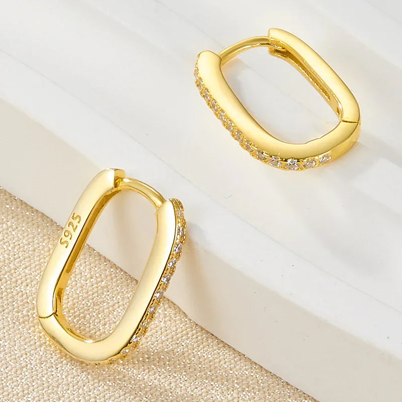[ElanLuxe]Melissa Oval Hoop Earrings