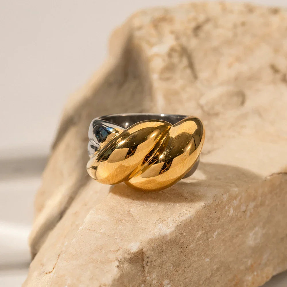 [ElanLuxe]Fatima Two Tone Ring