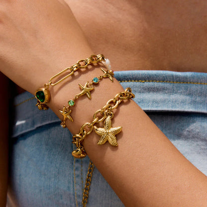 [ElanLuxe]Kristine Golden Starfish Bracelet