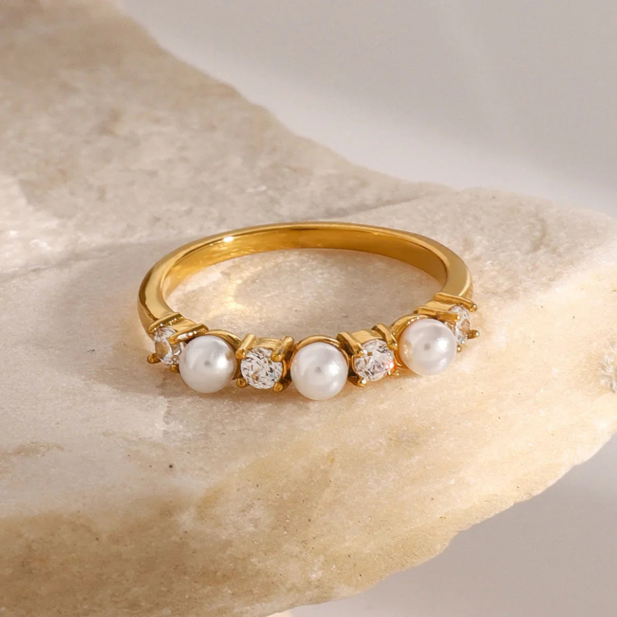 [ElanLuxe]Keisha Diamond Pearl Ring