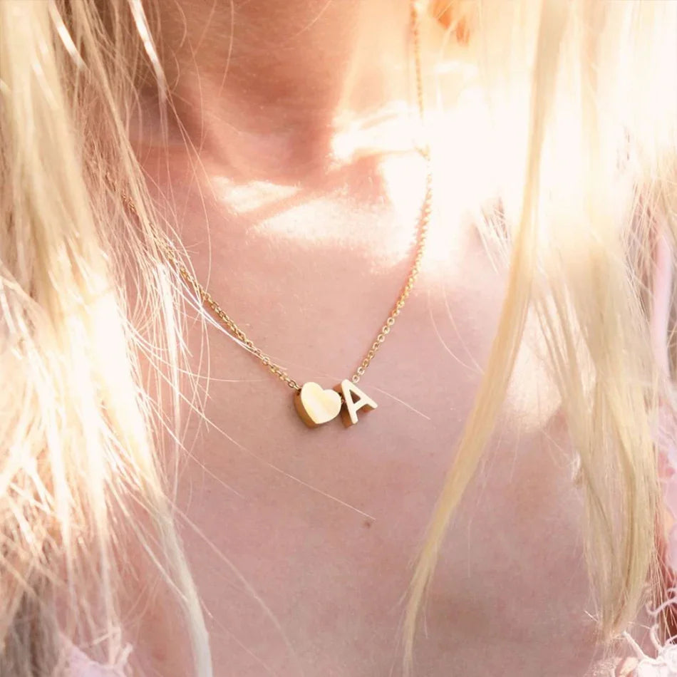 [ElanLuxe]Ria Initial Letter Gold Necklace