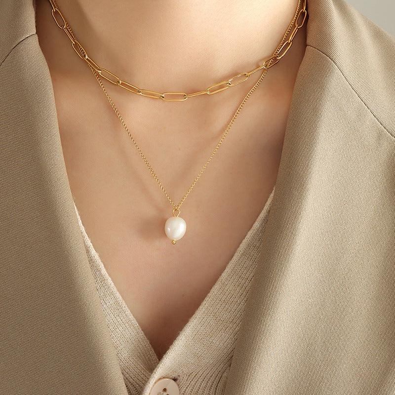 [ElanLuxe]Undine Freshwater Pearl Necklace