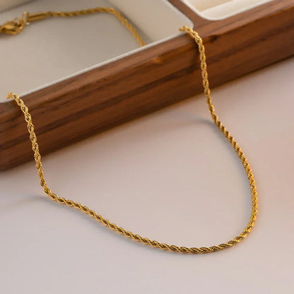 [ElanLuxe]Calle Rope Chain Gold Necklace
