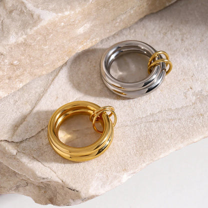 [ElanLuxe]Dune Stacked Gold Ring