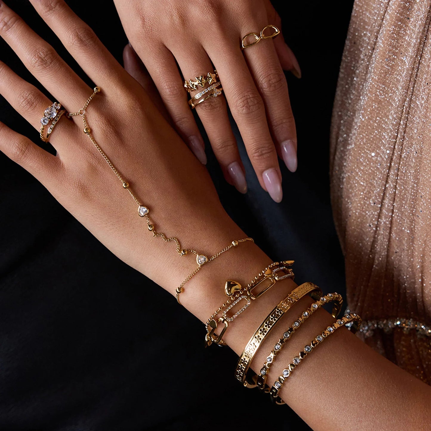 [ElanLuxe]Winslow Gold Hand Chain