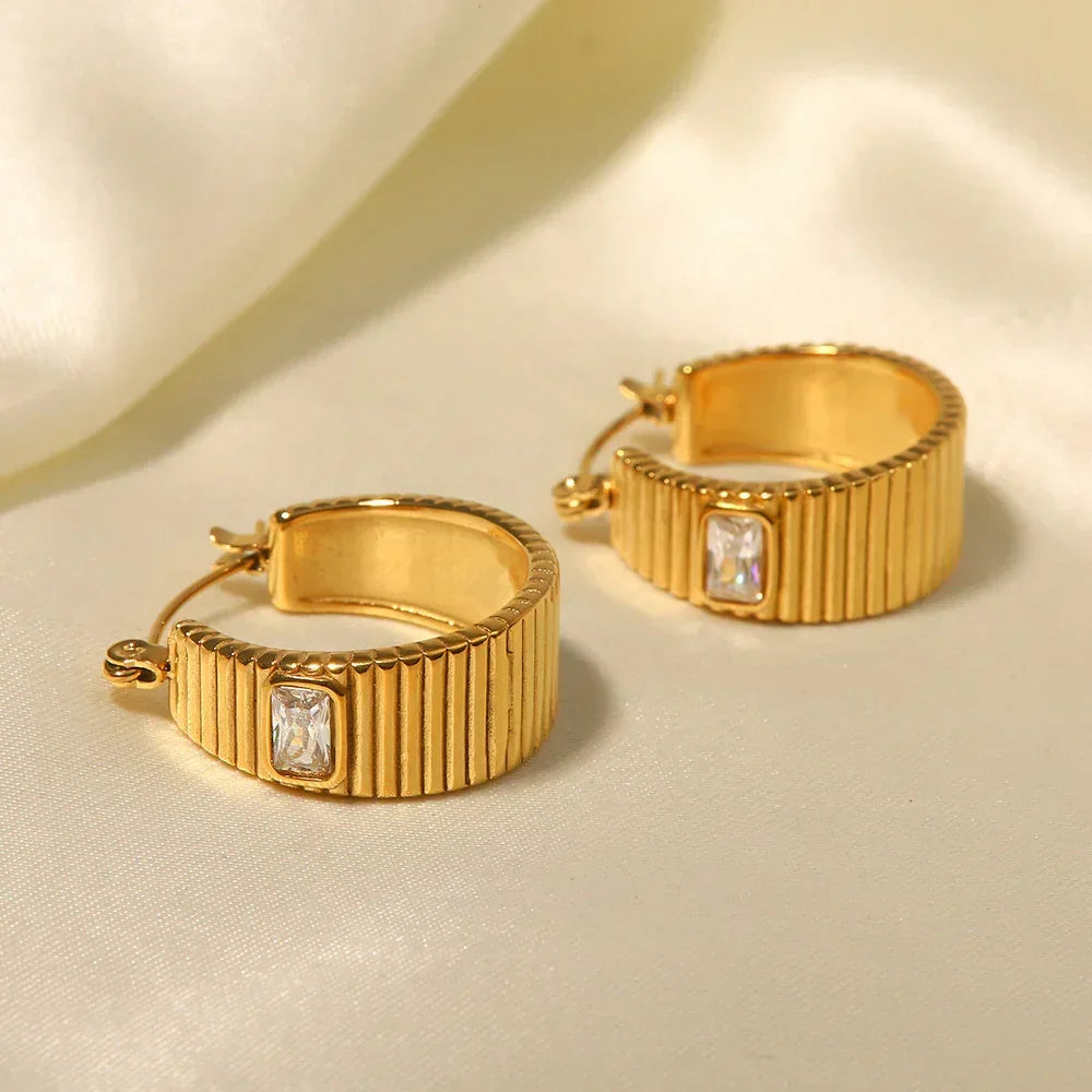 [ElanLuxe]Carole Gold Hoop Earrings