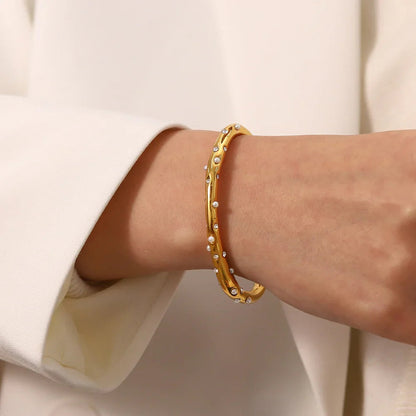 [ElanLuxe]Corisande Gold Bangle