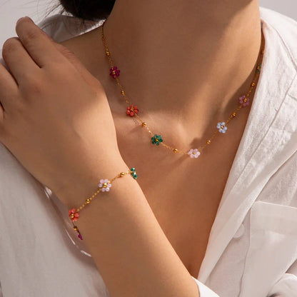 [ElanLuxe]Azalea Floral Gold Necklace