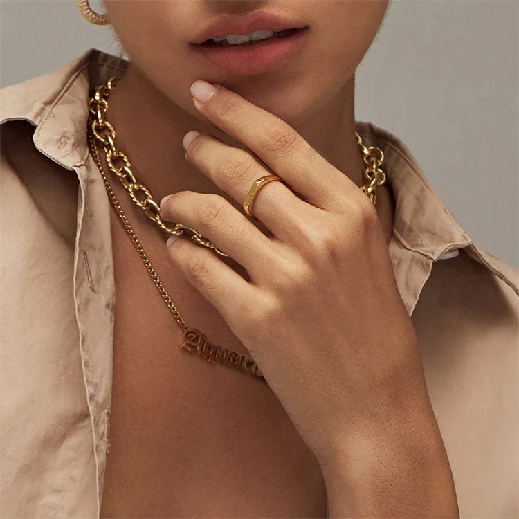 [ElanLuxe]Sasha Geometric Gold Ring