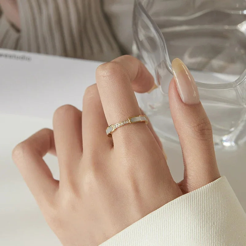 [ElanLuxe]Gabrielle Diamond Simulant Gold Ring