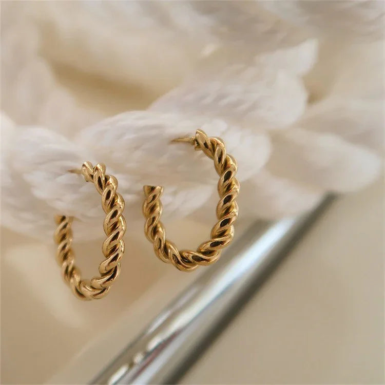 [ElanLuxe]Gigi Twist Gold Earrings