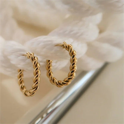 [ElanLuxe]Gigi Twist Gold Earrings
