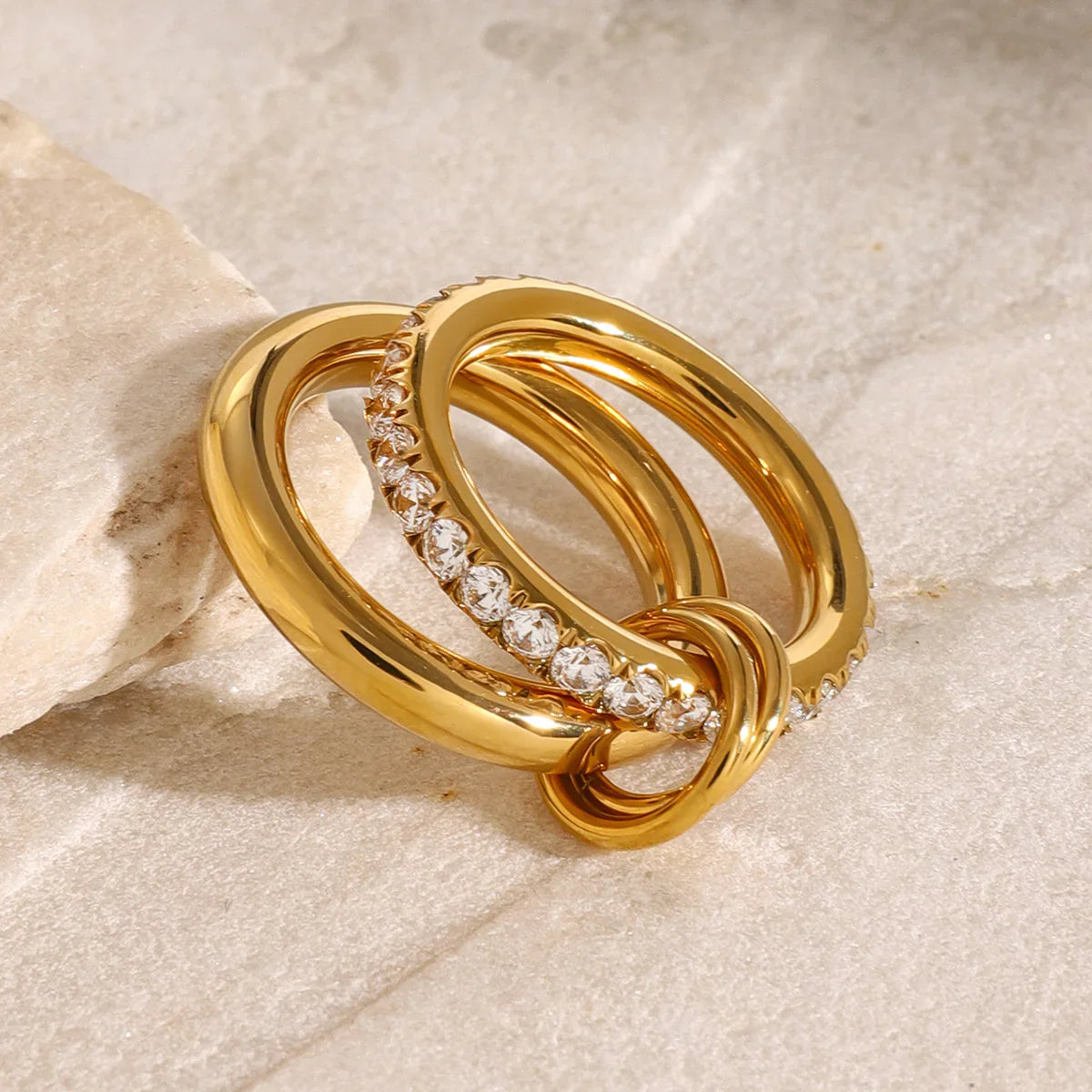 [ElanLuxe]Alison Stacked Diamond Ring