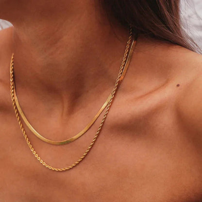 [ElanLuxe]Hailey Layered Gold Chain Necklace