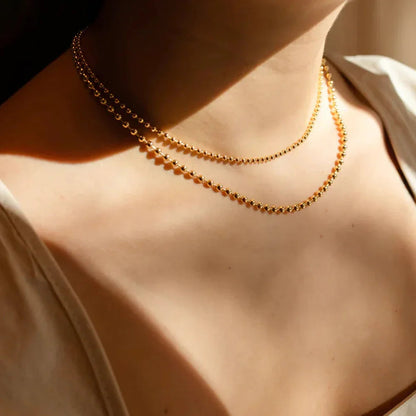 [ElanLuxe]Layered Ball Chain Necklace