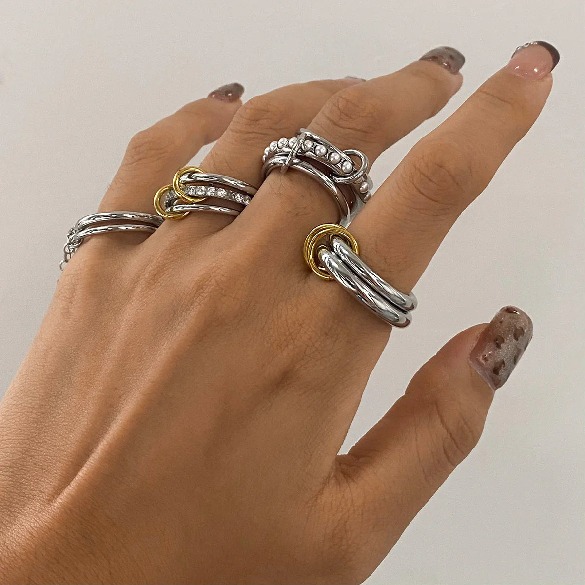 [ElanLuxe]Dune Stacked Gold Ring