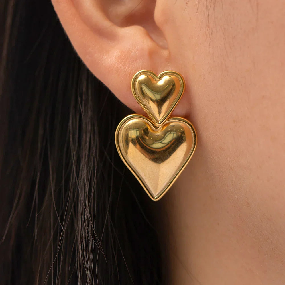 [ElanLuxe]Zofia Gold Heart Earrings