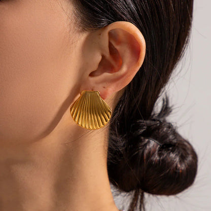 [ElanLuxe]Nicole Seashell Gold Earrings