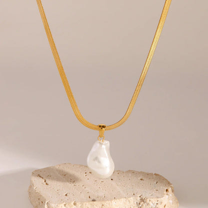 [ElanLuxe]Glorietta Herringbone Pearl Necklace