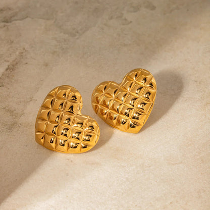 [ElanLuxe]Irina Gold Heart Earrings
