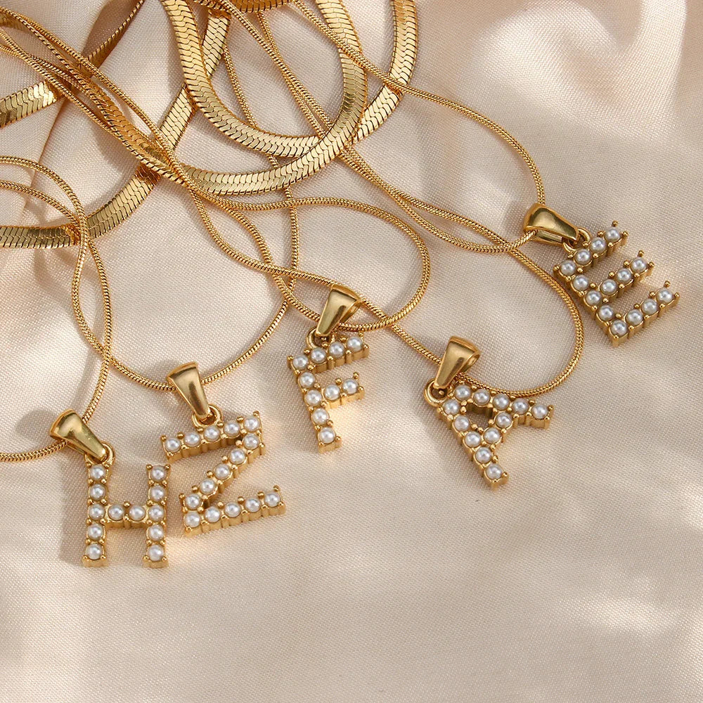 [ElanLuxe]Fiona Layered Gold Initial Letter Necklace