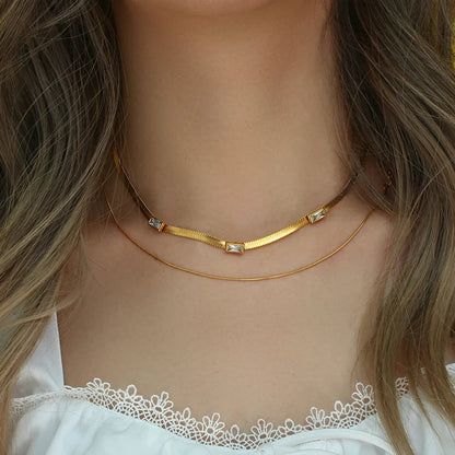 [ElanLuxe]Eve Herringbone Gold Necklace